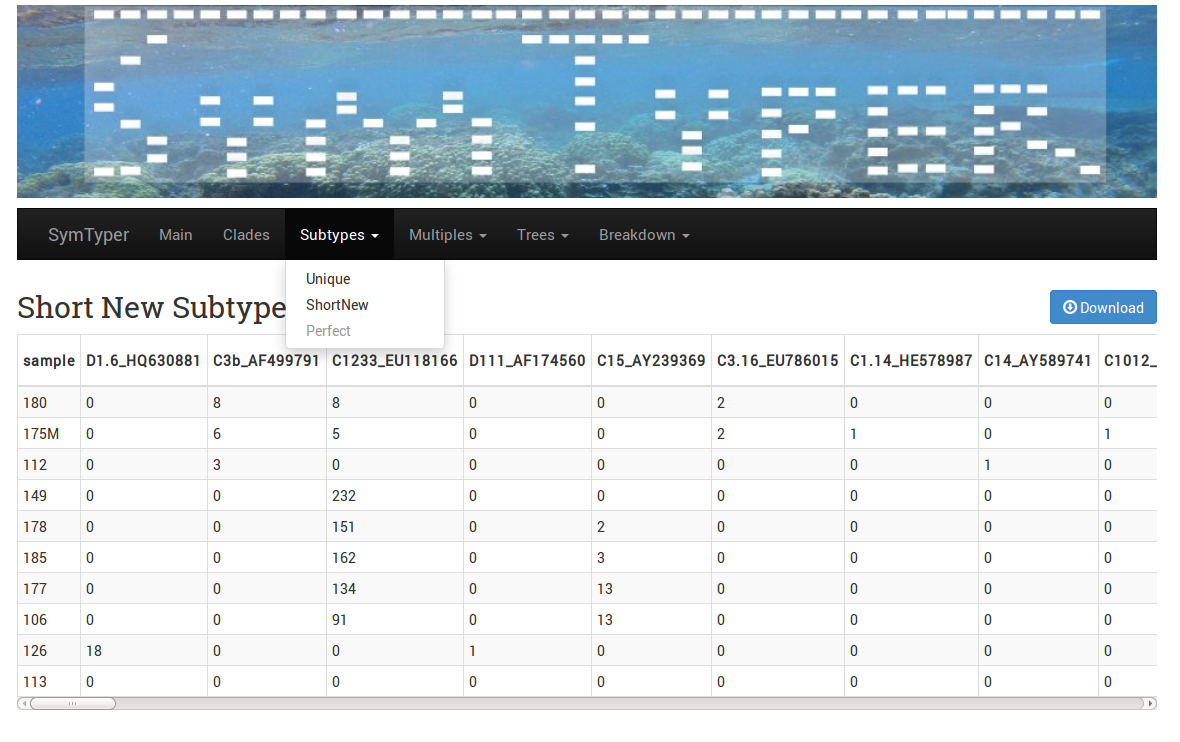 Subtypes view
